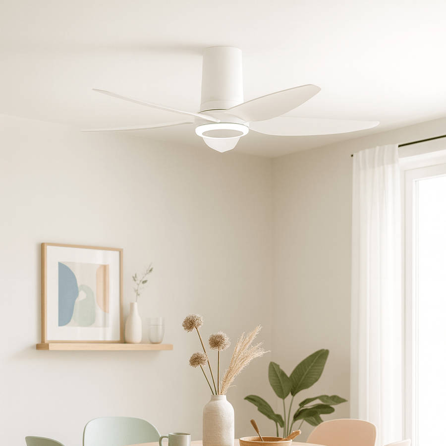 48" White Ceiling Fan with 24W CCT LED Light