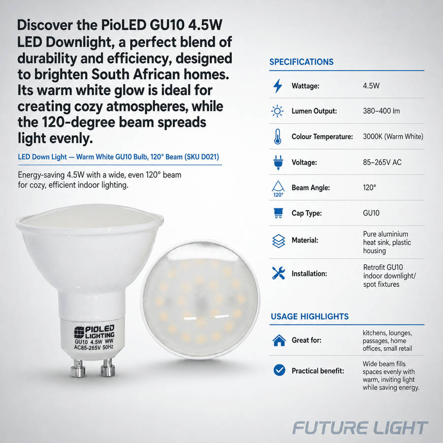 4.5W GU10 LED Downlight - Warm White