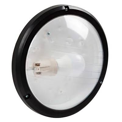 Eco Black Clear Bulkhead Outdoor Wall Light IP44