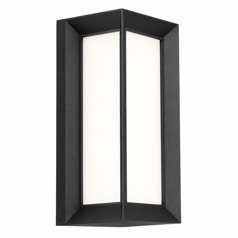 Coastal Framed Black LED Outdoor Wall Light Opal Diffuser