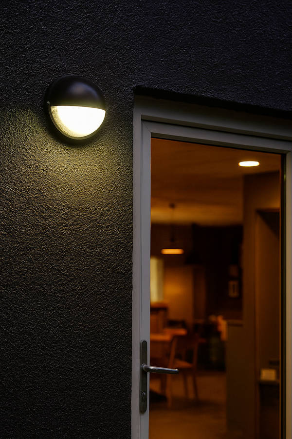Black LED Bulkhead Light - IP54 Eyelid