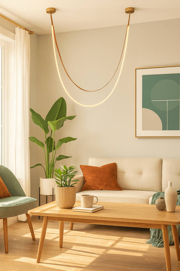 Leather Loop LED Pendant Light 2M