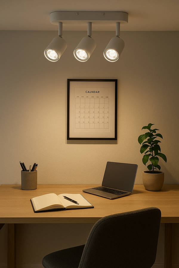 White Pulse 3 Light Adjustable Spotlight