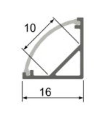 LED Extrusion with Frosted Cover - Corner A13 Profile Complete (3m)