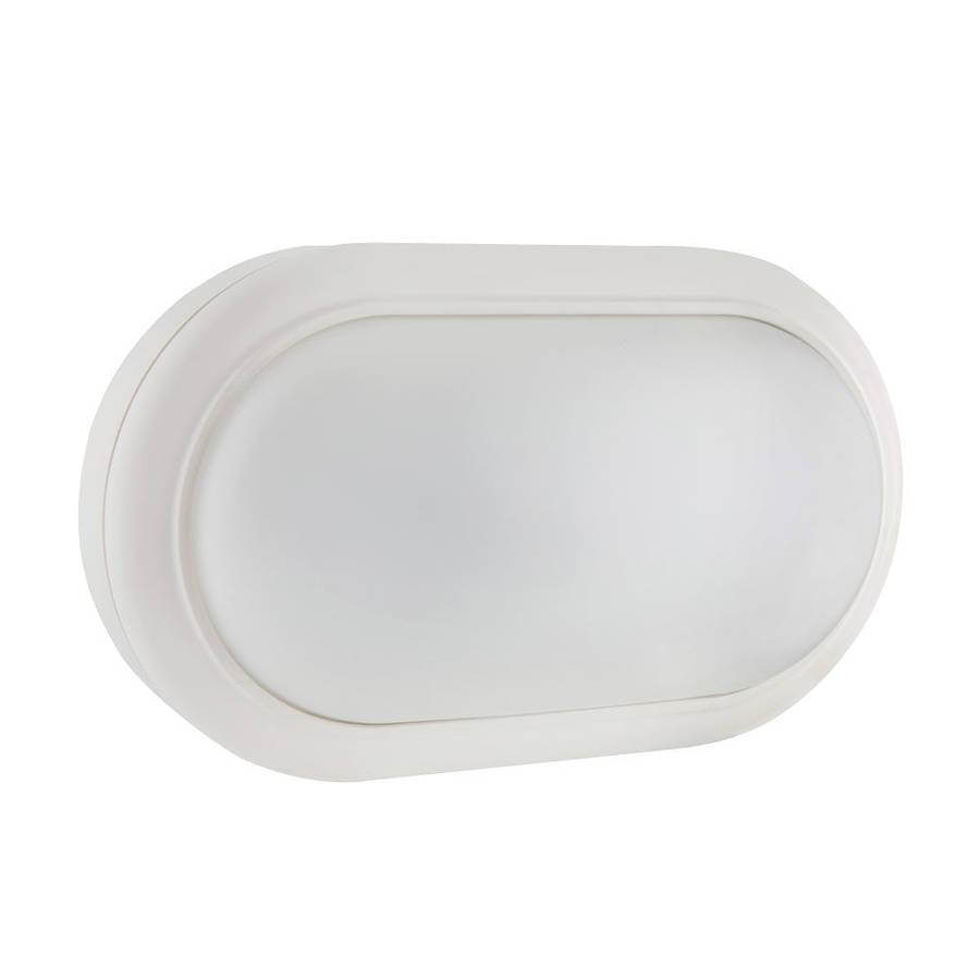 Oval White LED Outdoor Wall Light