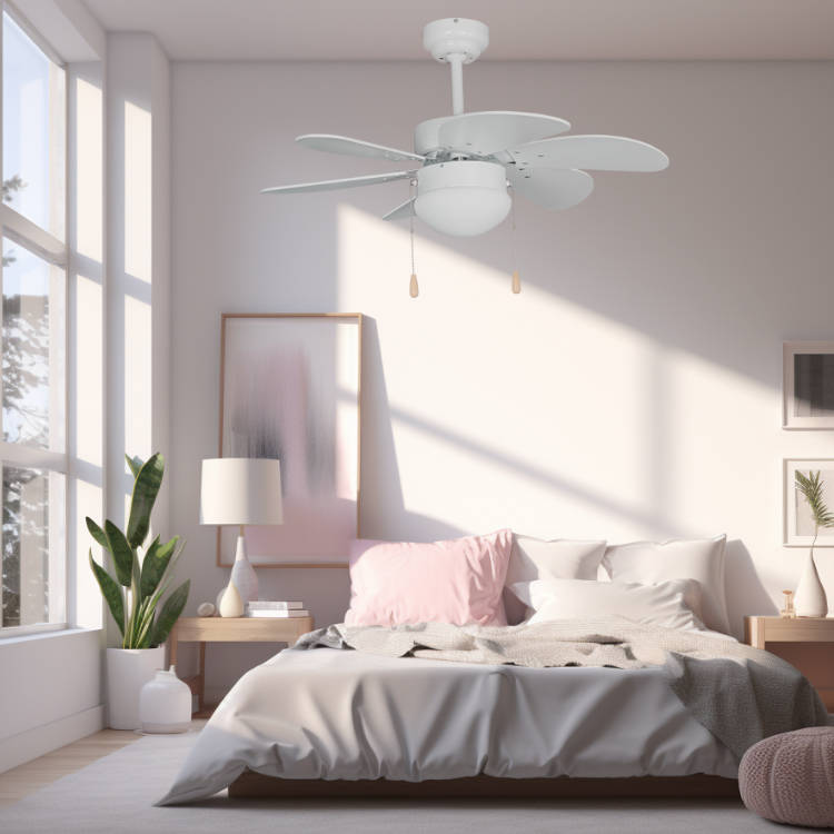 6 Blade White Ceiling Fan