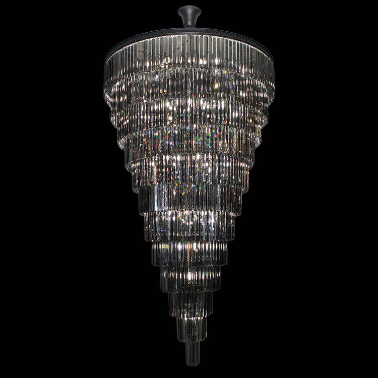 June Black 12 Tier Crystal Chandelier