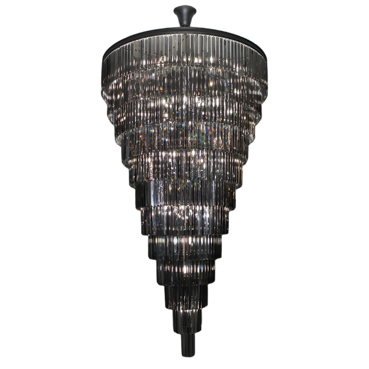 June Black 12 Tier Crystal Chandelier