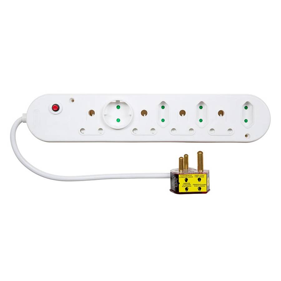 Eurolux - 8 Way Wonder Plug with Surge & Overload Protection