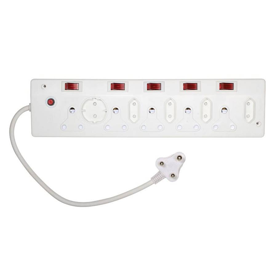 Multi Plug White - Illuminated Switches & Overload Protection