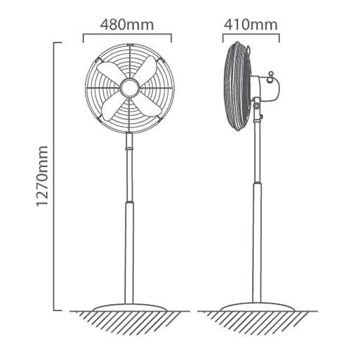 Copper Standing Floor Fan
