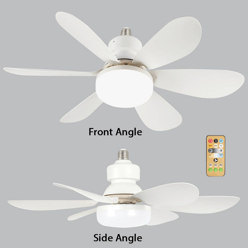 Mini E27 Ceiling Fan with Light and Remote Control