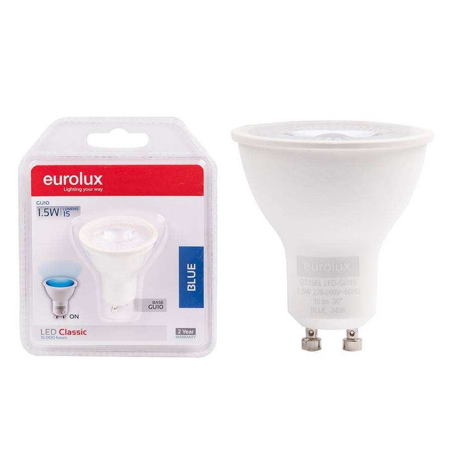 1.5W GU10 LED Lamp, Blue
