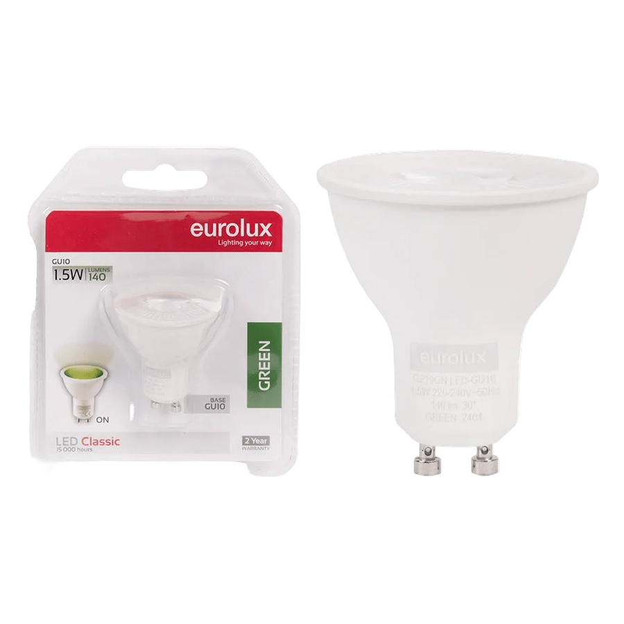 1.5W GU10 LED Lamp, Green