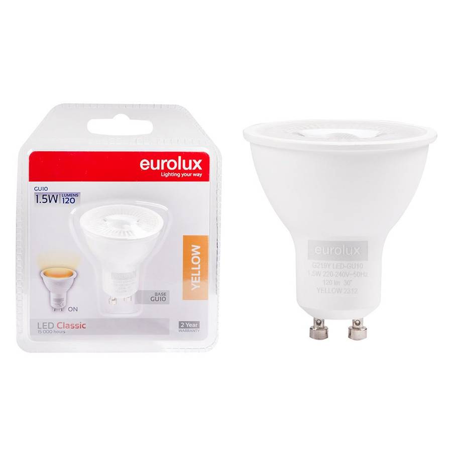 1.5W GU10 LED Lamp, Yellow