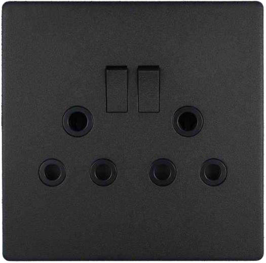 Black Double 16A Wall Socket