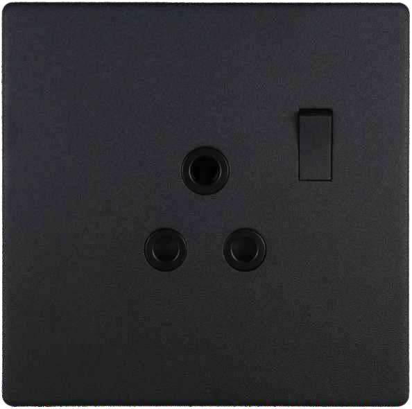Black Single 16A Wall Socket