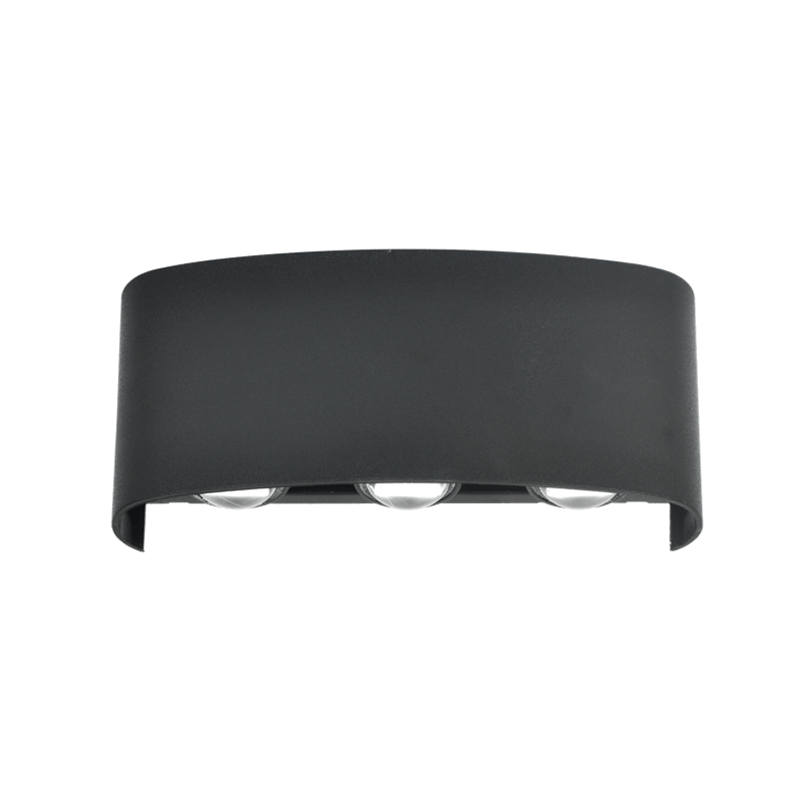 6W LED Up and Down Outdoor Wall Light - Black