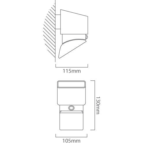 Mars 2 White LED Outdoor Solar Wall Light