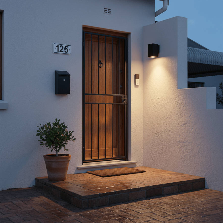 Sylo Square Black LED Wall Light IP65