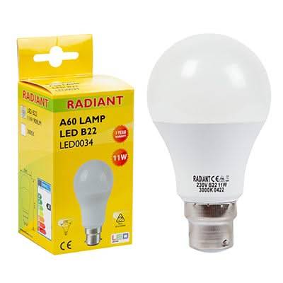 LED Bulb - 11 Watt, B22, 3000K