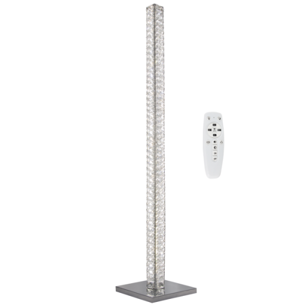 CCT Chome & Crystal Floor Lamp