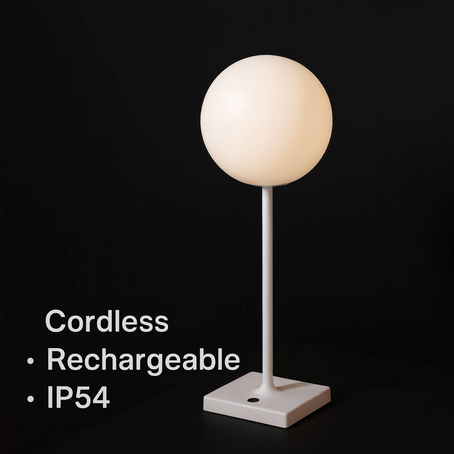 Pop White LED Table Lamp - Rechargeable