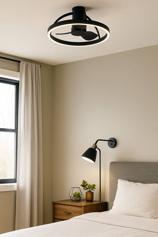 Modern Black 60cm LED Ceiling Fan