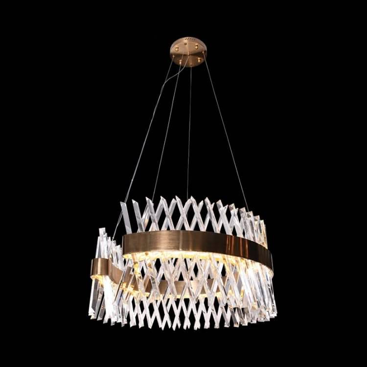 Round Gold & Crystal Chandelier