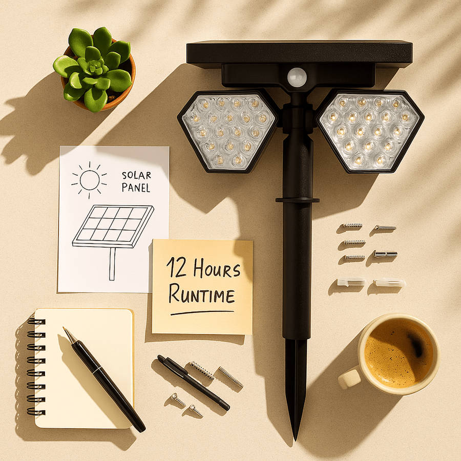 Solar Spot/Spike Light Combo - Black LED