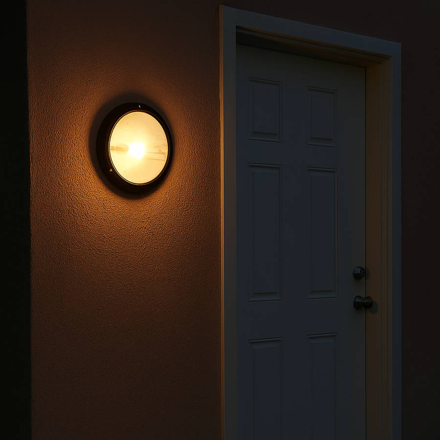 Eco Black Clear Bulkhead Outdoor Wall Light IP44