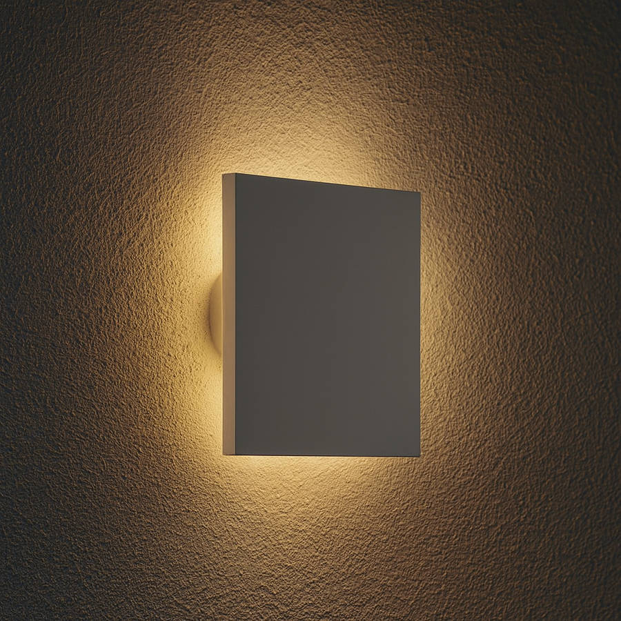 Focal Square White Backlit LED Wall Light (Coastal)