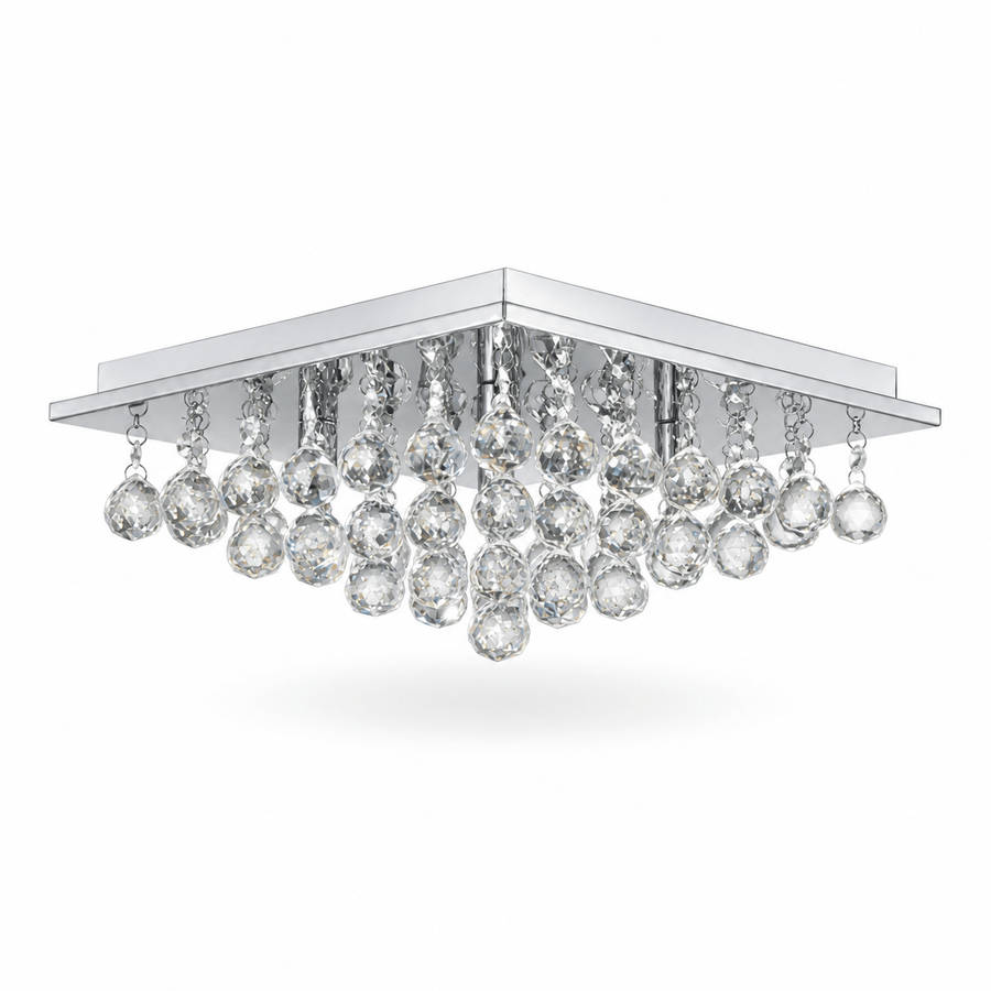 Small Square Crystal K9 Ceiling Fitting