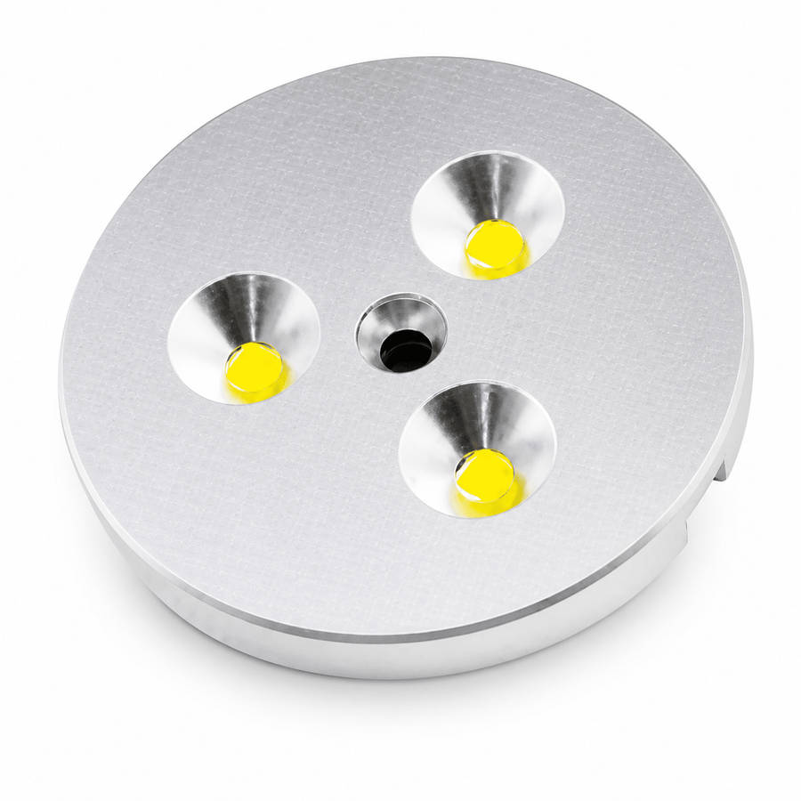LED Cabinet Light - 3 LED Puck Light - Yellow