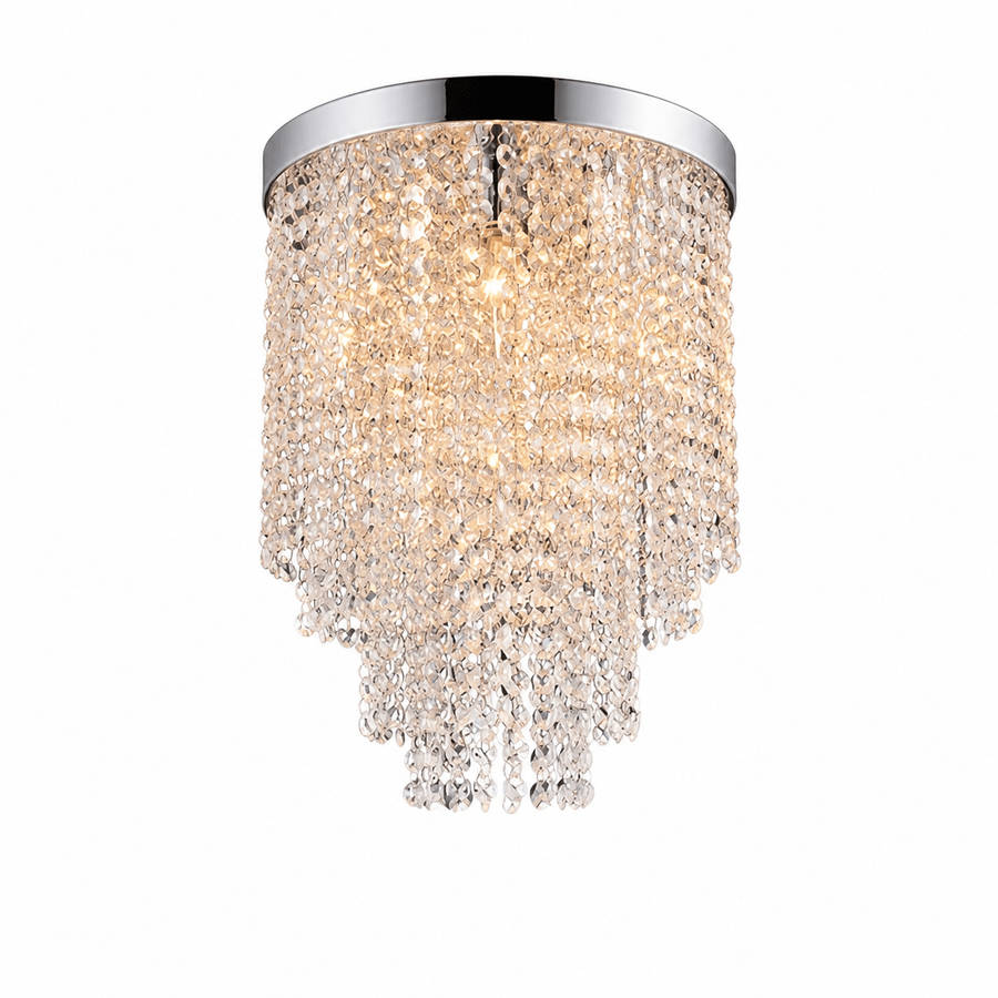 G9 LED Small Round K9 Crystal Ceiling Fitting