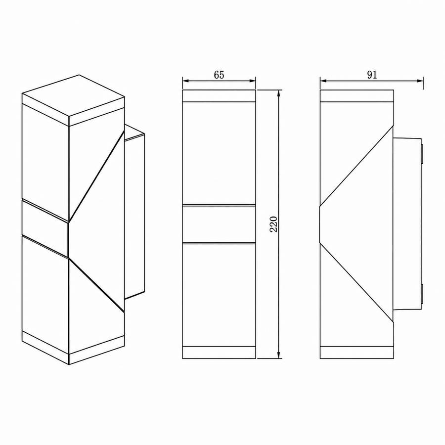 Modern Outdoor LED Wall Light - Up / Down 2 x 6.5W