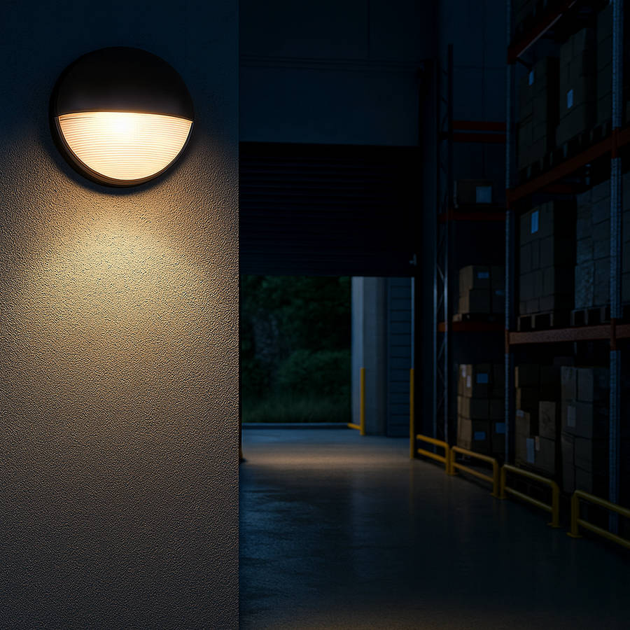 Black LED Bulkhead Light - IP54 Eyelid