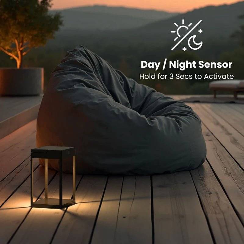 Luxe Black Coastal Solar Lantern