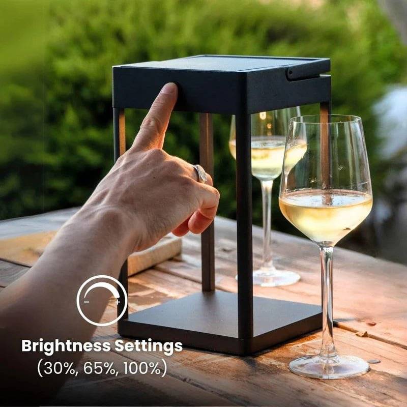 Luxe Black Coastal Solar Lantern
