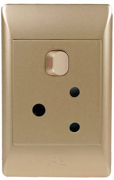 Champagne 1 x 16A Switched Socket (4X2)