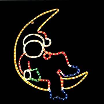 LED Christmas Lights - Santa Moon Motif