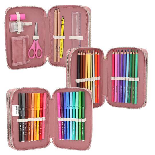 Top Model Triple Filled Pencil Case Velo Fleur(2xgirls w dog