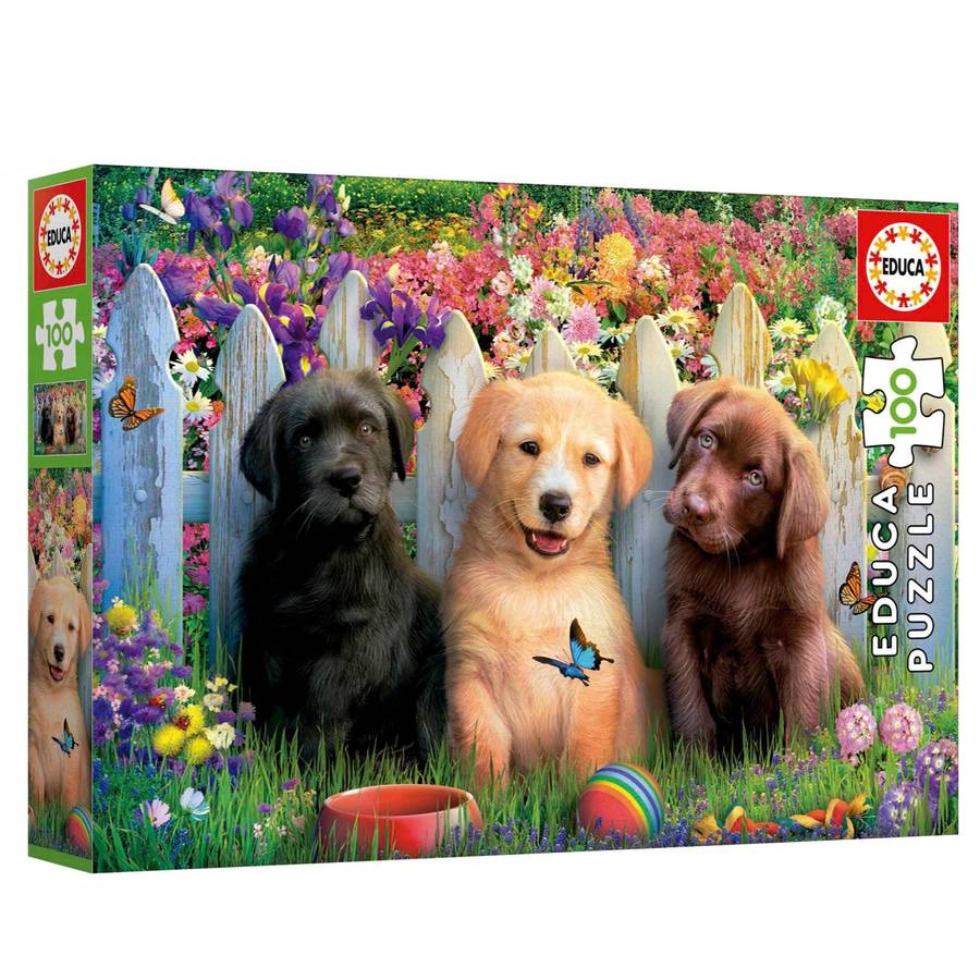 Puzzle 100pc Posing Puppies