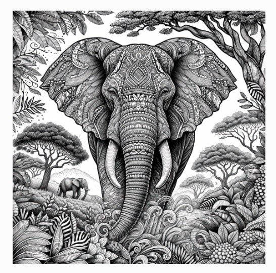 Greeting Card - Tribal Elephant 155 x 155mm