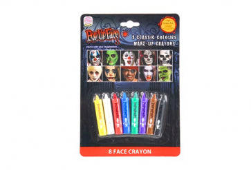 Face Crayons 8pc (Carded) (Pop Up Face)