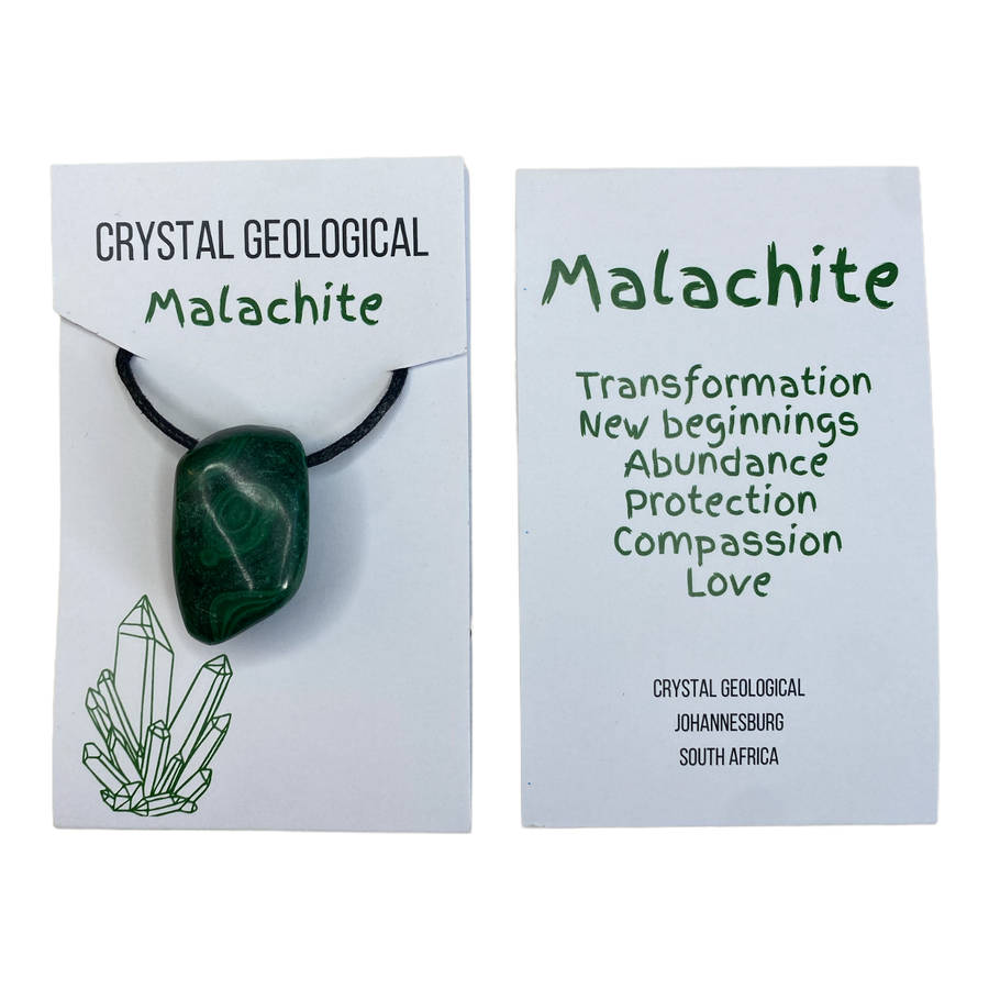 Assorted Tumble Gemstone Necklace on Black Cord - Crystal Geological