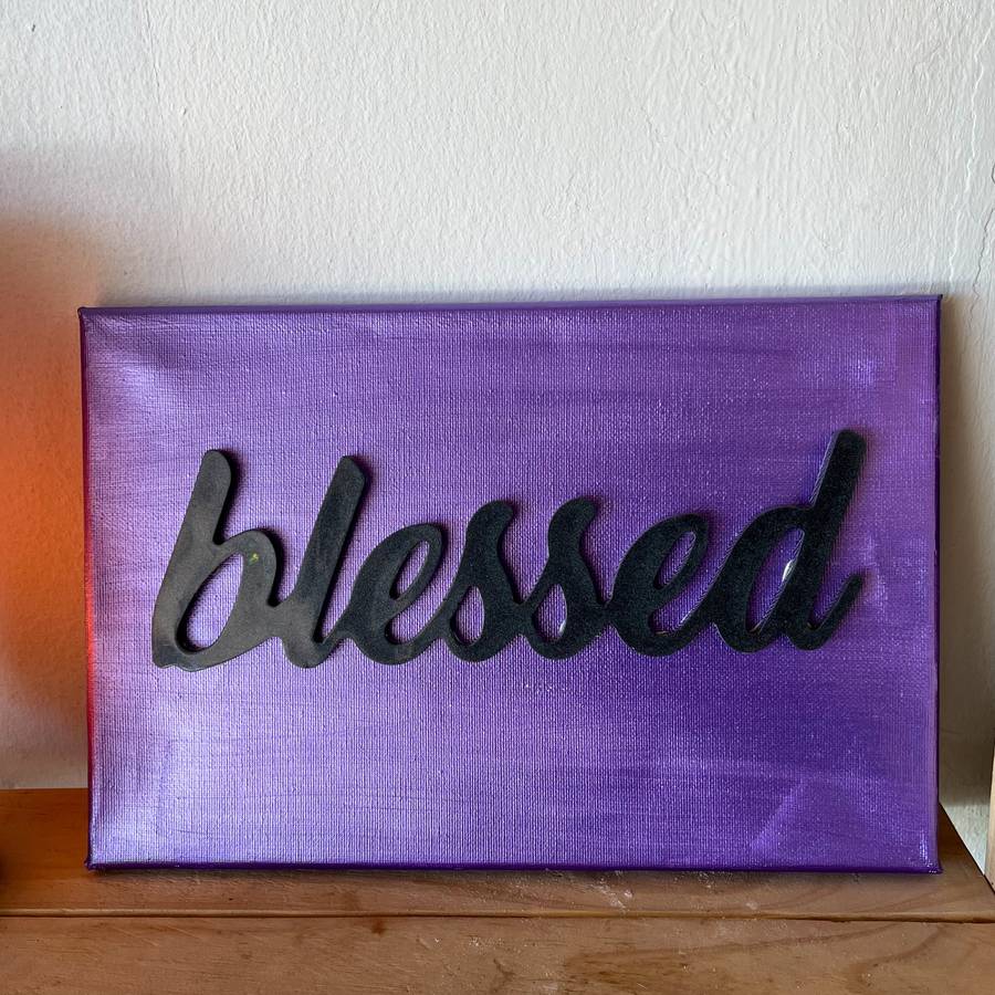 Assorted Gemstone Resin blessed Signs on Canvas