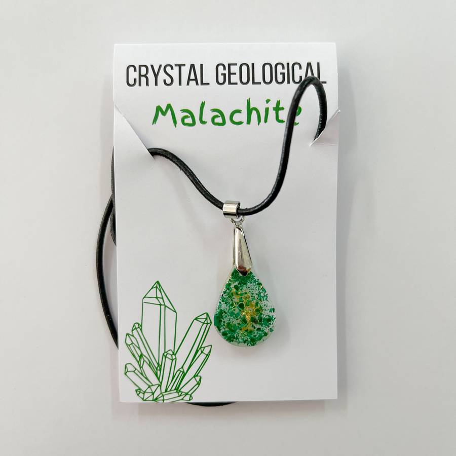 Assorted Resin Gemstone Pendants on Black Cord