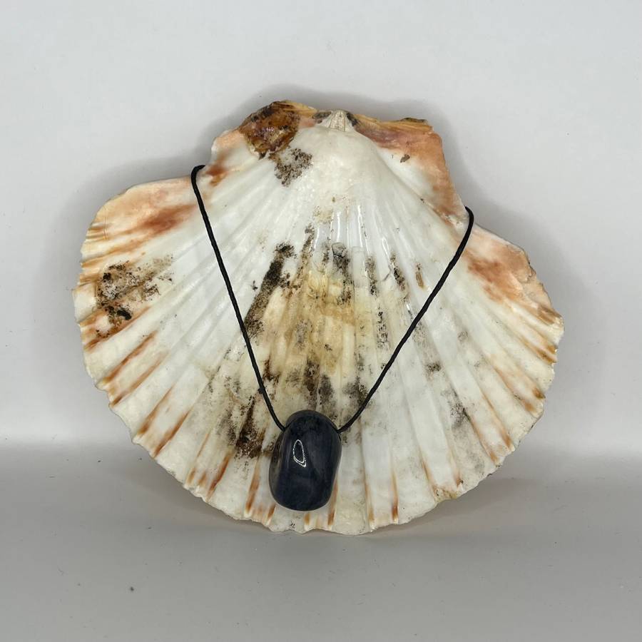 Assorted Tumble Gemstone Necklace on Black Cord - Crystal Geological