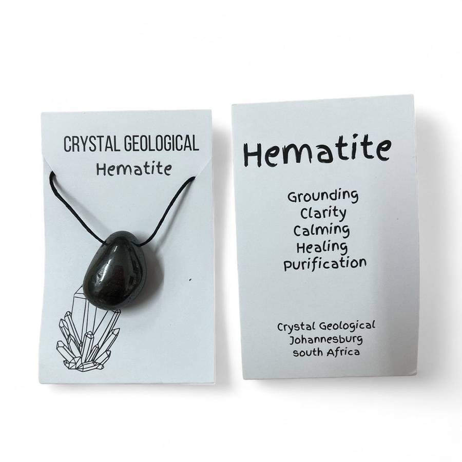 Assorted Tumble Gemstone Necklace on Black Cord - Crystal Geological